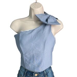 One Shoulder Linen Top